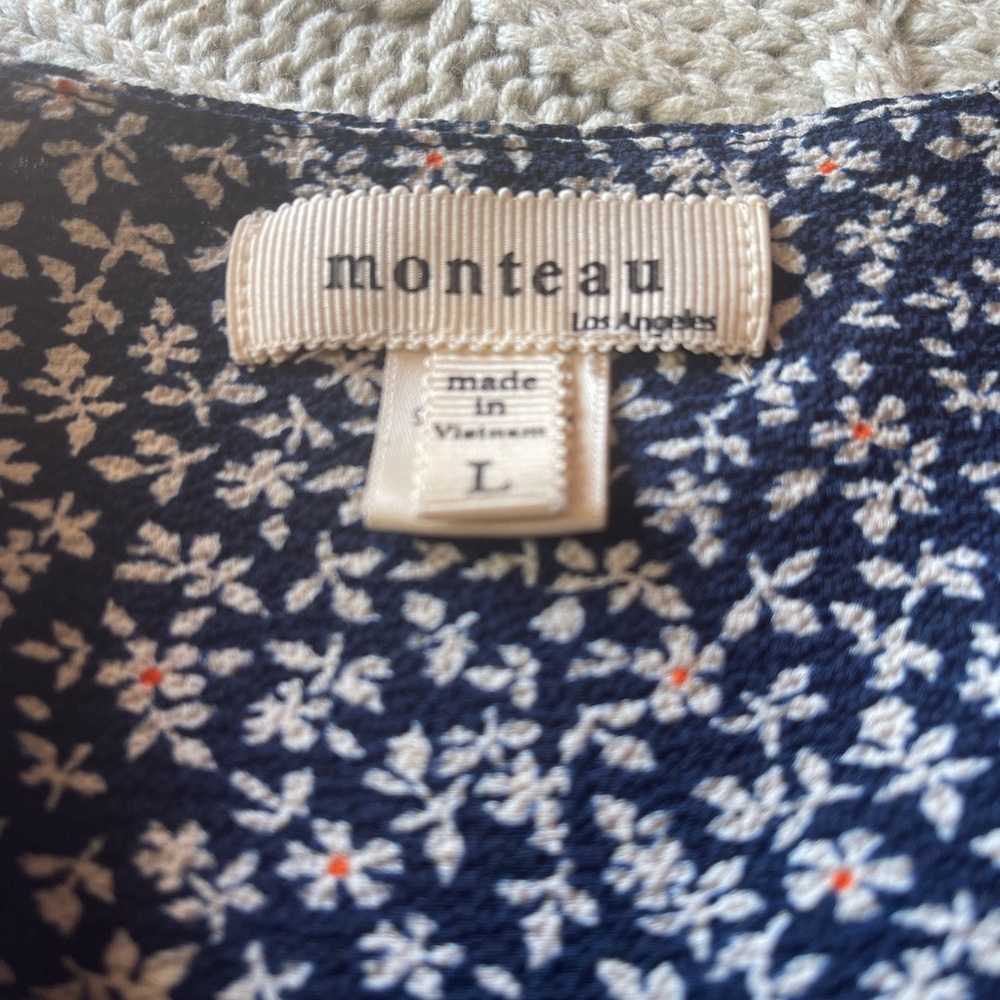 Monteau Los Angeles sun dress floral design size Large - Picture 3 of 7